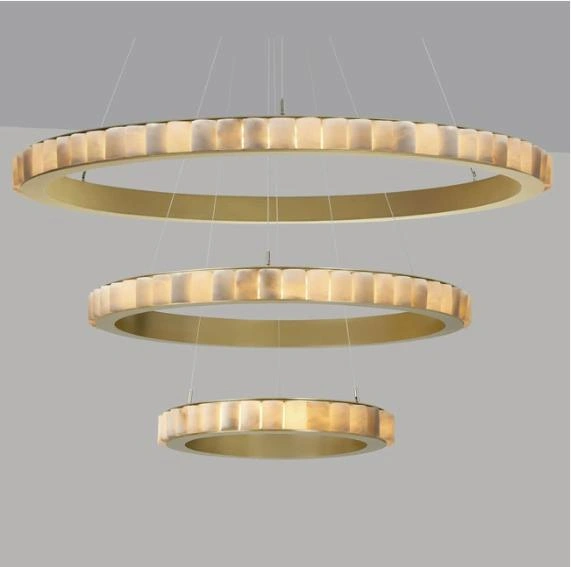 Pendant lamp Capella 3 Alabaster Spanish Marble LED CCT Dim BRS
